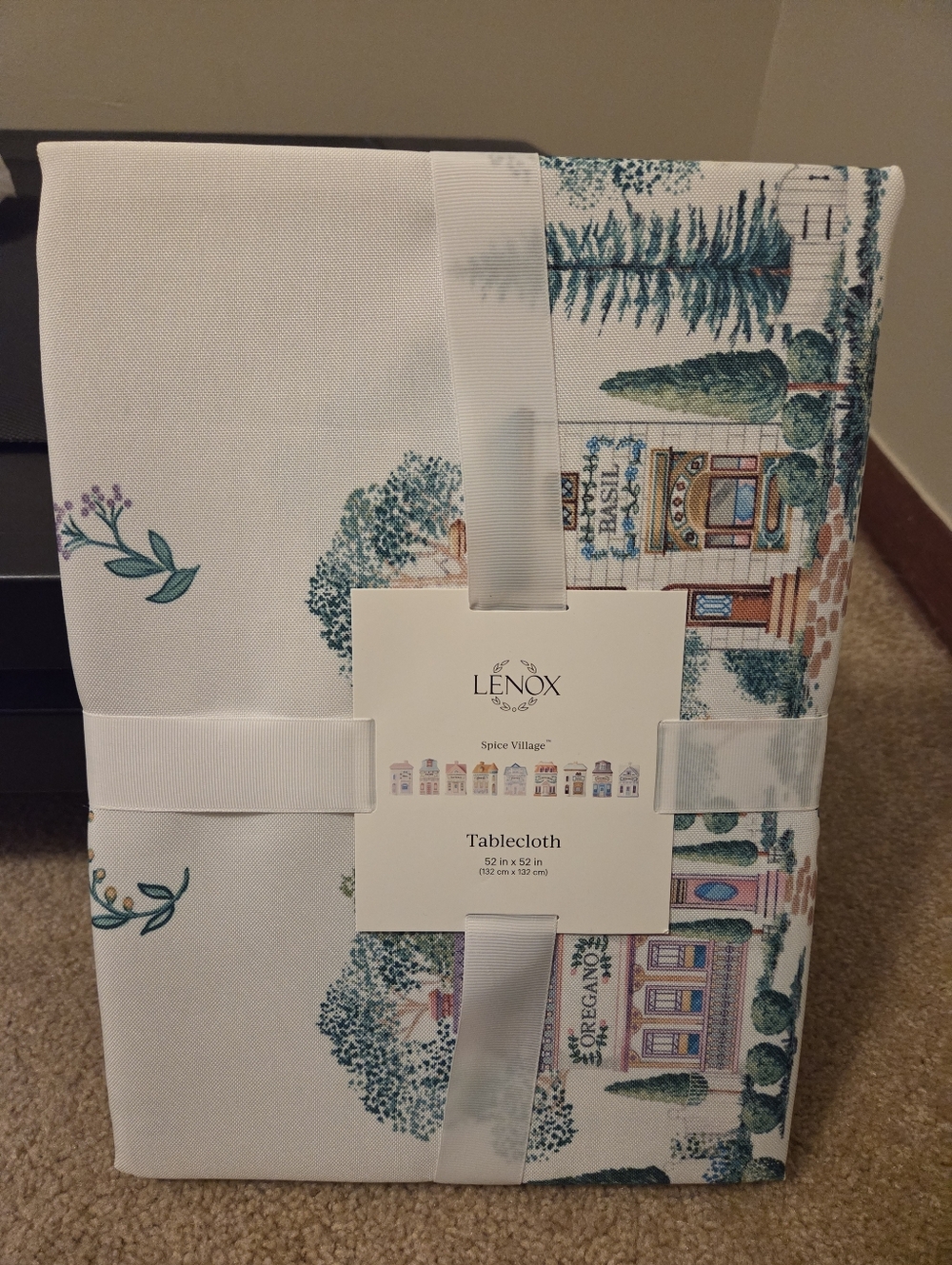 Lenox Spice Village Linen Tablecloth Square 52”x52”